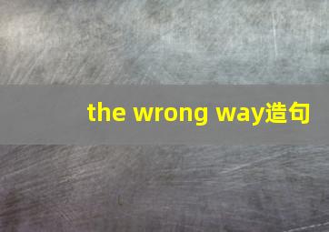 the wrong way造句